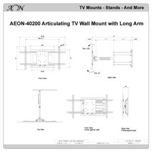 AEON 40200 Full Motion TV Wall Mount with 28" Extension, for 42 to 65 inches LED LCD Samsung TVs - Image 3