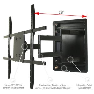 AEON 50101 Recessed In Wall TV Mount for 42 to 80 Inch TVs LCD, LED, or Plasma - Extends 28 Inches - Image 3