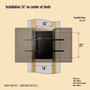 AEON 50101 Recessed In Wall TV Mount for 42 to 80 Inch TVs LCD, LED, or Plasma - Extends 28 Inches - Image 6